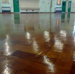 Polished and refurbished parquet flooring